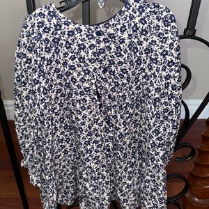 Zara kids Floral Blue and White dress